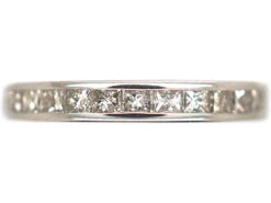 18ct White Gold & Square Cut Diamond Eternity Ring
