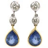 18ct White & Yellow Gold, Sapphire & Diamond Drop Earrings 1 18ct White & Yellow Gold, Sapphire & Diamond Drop Earrings -Antique Jewellery Company 5438efc4 dsc05497