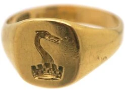 Edwardian 18ct Gold Ring With A Heraldic Crest Of A Pelican And A Crown -Antique Jewellery Company 5460d914 dsc09636 scaled 1