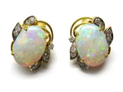 Opal Diamond Earrings