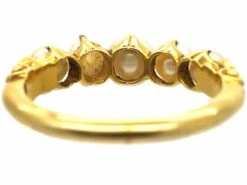 Victorian 18ct Gold, Graduated Five Natural Pearl Ring -Antique Jewellery Company 55facfe4 dsc08706 scaled 1
