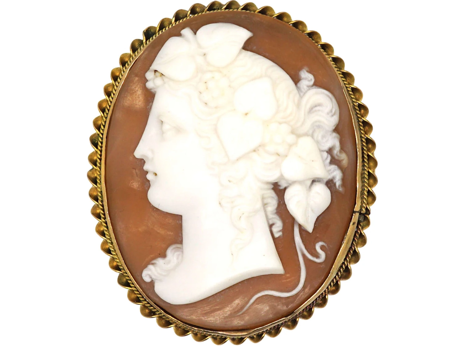 Victorian 15ct Gold & Shell Cameo Brooch Of A Classical Ladies Head 3 Victorian 15ct Gold & Shell Cameo Brooch Of A Classical Ladies Head