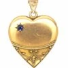 Edwardian Large 15ct Gold Heart Shaped Pendant Set With A Sapphire -Antique Jewellery Company 57093fd1 dsc03892 scaled 1