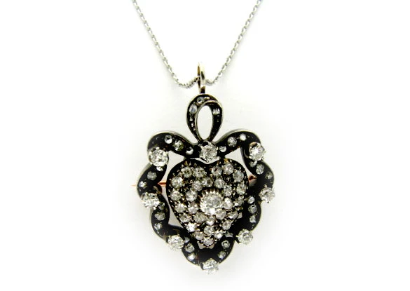 Diamond Pavé Heart Pendant 4 Diamond Pavé Heart Pendant - Image 2