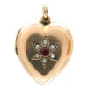 Pearl & Garnet Heart Locket 1 Pearl & Garnet Heart Locket -Antique Jewellery Company 57d