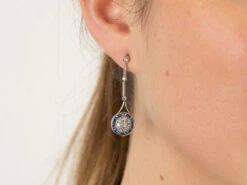Art Deco Platinum, Sapphire & Diamond Target Design Drop Earrings 11 Art Deco Platinum, Sapphire & Diamond Target Design Drop Earrings -Antique Jewellery Company 58