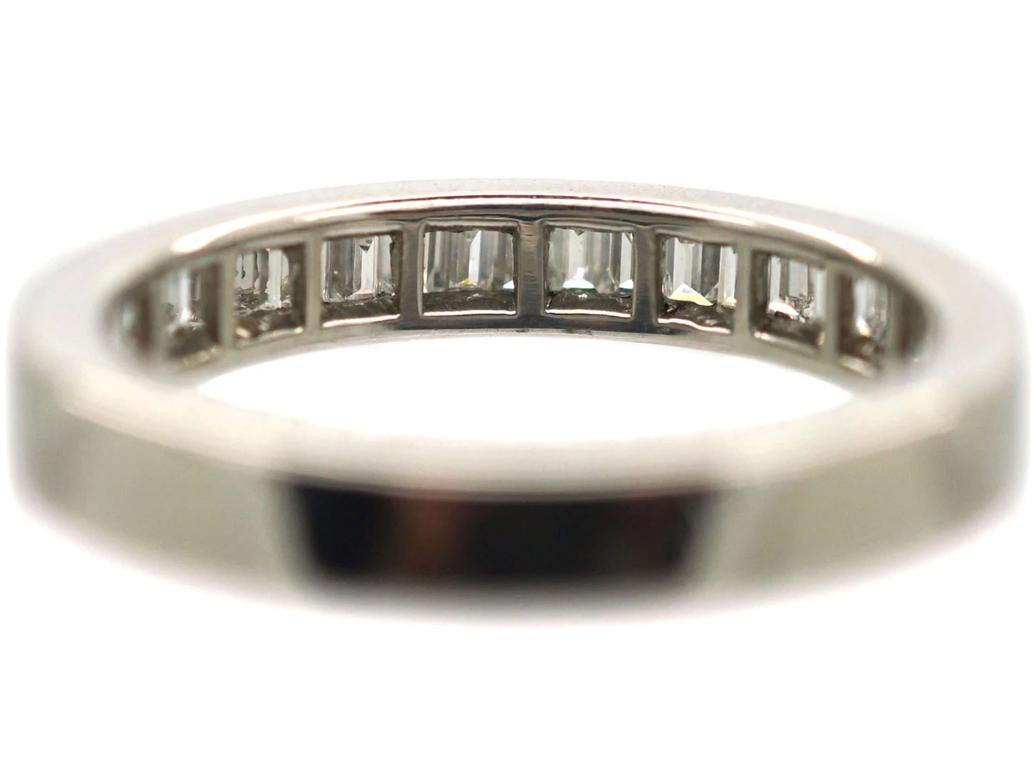 18ct White Gold & Baguette Diamond Half Eternity Ring 6 18ct White Gold & Baguette Diamond Half Eternity Ring - Image 4