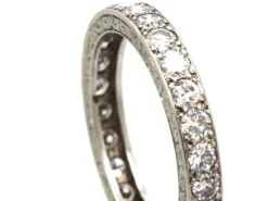 Art Deco Platinum & Diamond Eternity Ring With Incised Decoration On The Sides -Antique Jewellery Company 58a0be1c antique art deco platinum eternity ring3 scaled 1