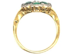 Edwardian 18ct Gold, Emerald & Diamond Flower Cluster Ring -Antique Jewellery Company 5907aa27 dsc09826 scaled 1