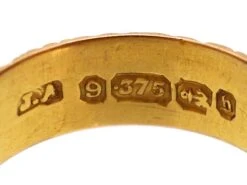 Victorian 9ct Gold Wedding Band With Incised Flower Decoration 10 Victorian 9ct Gold Wedding Band With Incised Flower Decoration -Antique Jewellery Company 5a027875 dsc02255 scaled 1
