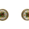 Silver Gilt & Enamel Round Earrings