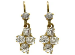 Victorian Diamond 18ct Gold Drop Earrings