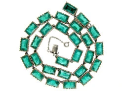 Green Lazarus Paste & Silver Necklace