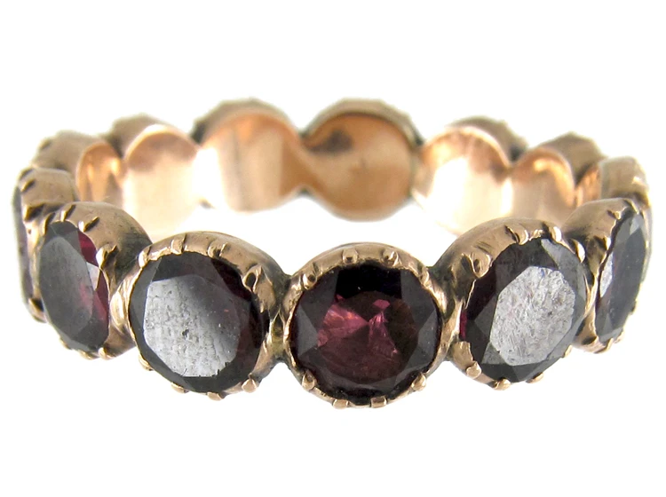 Georgian Almandine Garnet Eternity Ring 5 Georgian Almandine Garnet Eternity Ring - Image 3