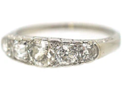 Edwardian Platinum & Diamond Five Stone Ring 13 Edwardian Platinum & Diamond Five Stone Ring -Antique Jewellery Company 5bd3deeb dsc03067 scaled 1