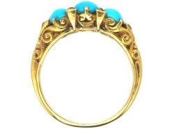 Victorian 18ct Gold Three Stone Turquoise & Rose Diamond Ring 12 Victorian 18ct Gold Three Stone Turquoise & Rose Diamond Ring -Antique Jewellery Company 5c064123 dsc09274 scaled 1
