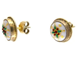 Silver Gilt & Enamel Round Earrings 7 Silver Gilt & Enamel Round Earrings -Antique Jewellery Company 5c1332343729 864