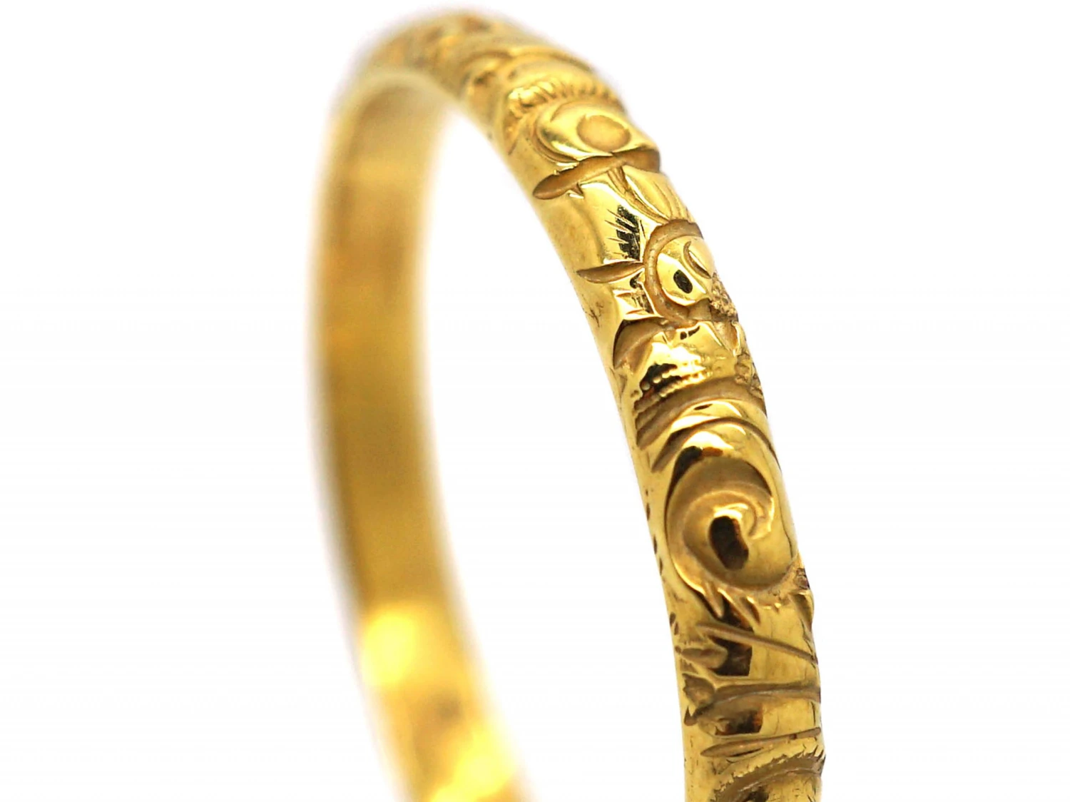 Georgian 18ct Gold Wedding Band With Repoussé Decoration 5 Georgian 18ct Gold Wedding Band With Repoussé Decoration - Image 3