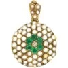 Edwardian 15ct Gold Double Sided Round Locket Set With Pearls, Emeralds & Diamonds 2 Edwardian 15ct Gold Double Sided Round Locket Set With Pearls, Emeralds & Diamonds -Antique Jewellery Company 5e241e58 dsc01145 scaled 1