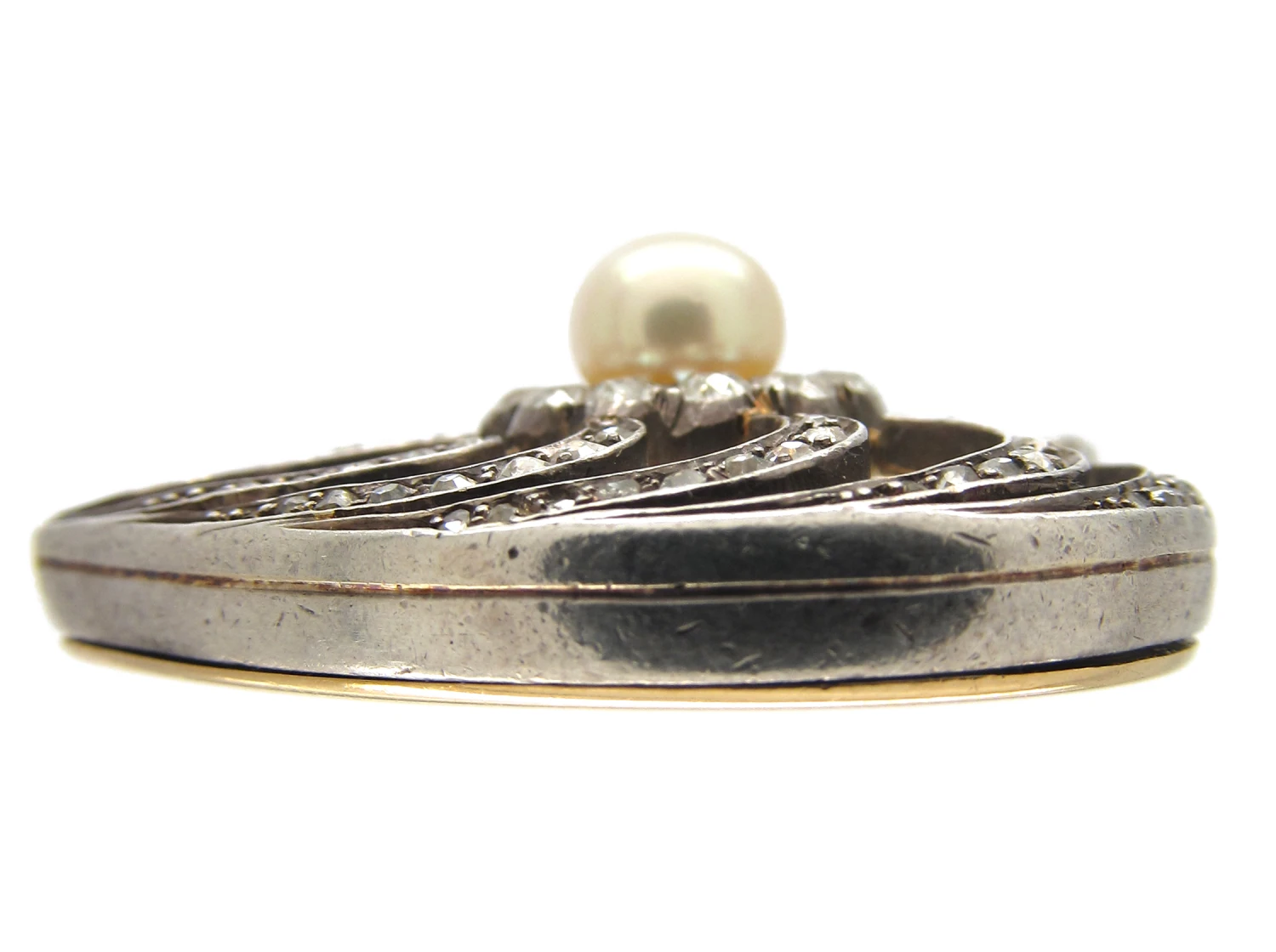 Diamond, Natural Pearl & Rock Crystal Edwardian Heart Pendant 6 Diamond, Natural Pearl & Rock Crystal Edwardian Heart Pendant - Image 4