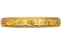 Edwardian 22ct Gold Wedding Ring With Flower Detail