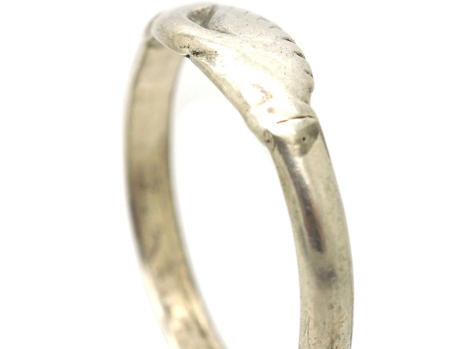 Early Georgian Silver Fede Ring 4 Early Georgian Silver Fede Ring - Image 2