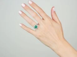 Art Deco 18ct White Gold, Columbian Emerald & Diamond Ring 10 Art Deco 18ct White Gold, Columbian Emerald & Diamond Ring -Antique Jewellery Company 61c55310 nsf09729 scaled 1