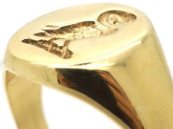 9ct Gold Signet Ring With An Owl Intaglio -Antique Jewellery Company 62c20859 dsc01725