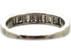 18ct White Gold Ring Set With Baguette Diamonds 11 18ct White Gold Ring Set With Baguette Diamonds -Antique Jewellery Company 639aad6f baguette diamond half eternity ring3 scaled 1