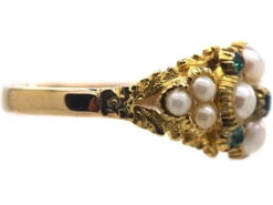 Regency 15ct Gold Natural Split Pearl & Emerald Cluster Ring With Natural Split Pearl Set Shoulders -Antique Jewellery Company 640d91bf dsc05686 scaled 1