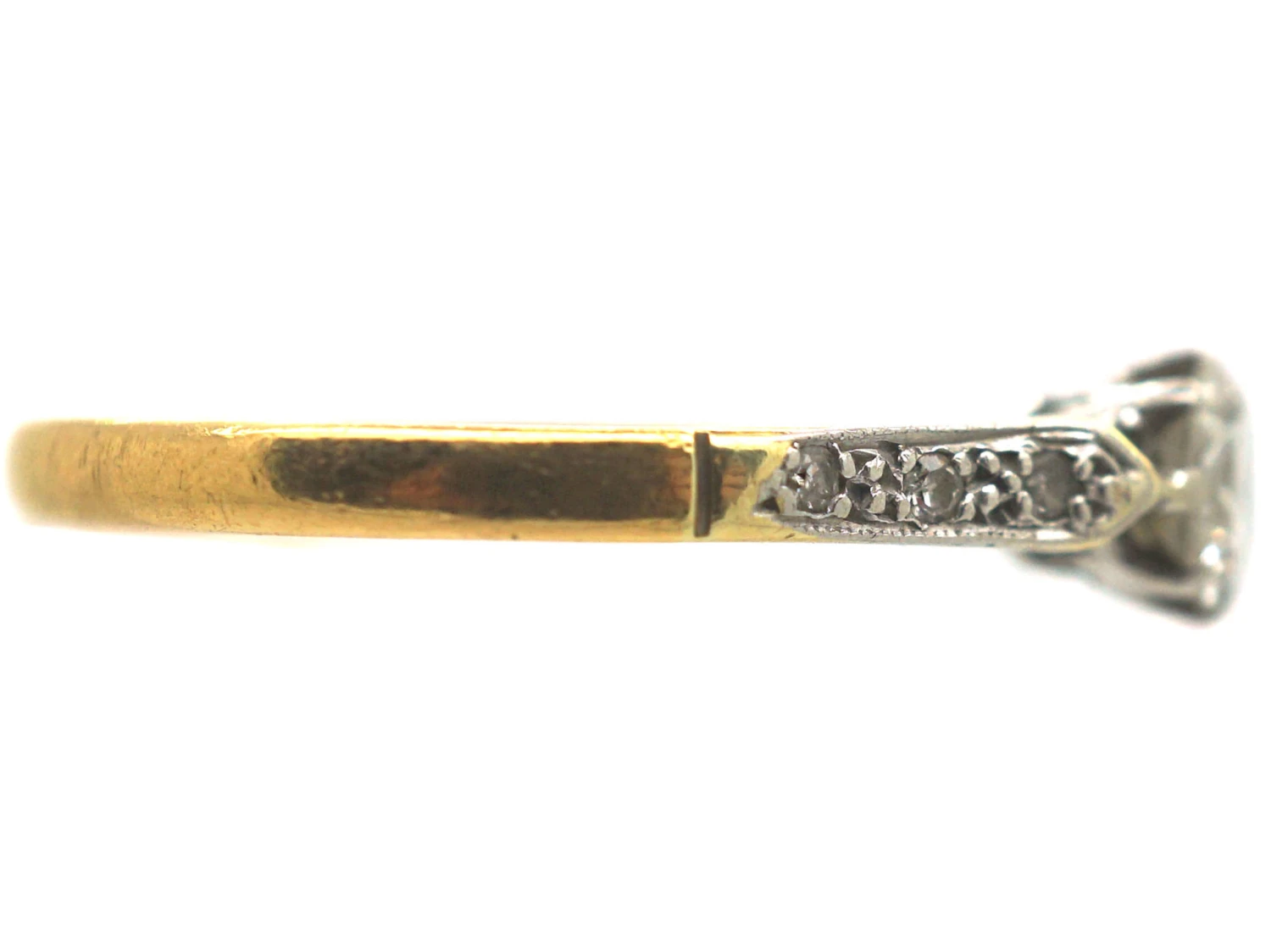 22ct Gold & Platinum Diamond Solitaire Ring With Diamond Set Shoulders 8 22ct Gold & Platinum Diamond Solitaire Ring With Diamond Set Shoulders - Image 6