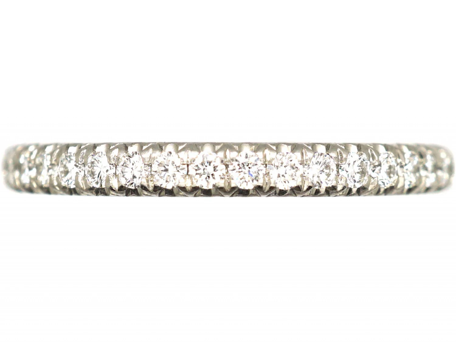 Diamond Set Half Eternity Ring In Original Case By Tiffany & Co 3 Diamond Set Half Eternity Ring In Original Case By Tiffany & Co