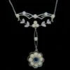 Sapphire Pearl Diamond Necklace