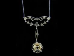 Sapphire Pearl Diamond Necklace -Antique Jewellery Company 65c