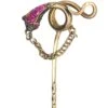 Georgian 15ct Gold Tie Pin Of A Snake Set With Rubies