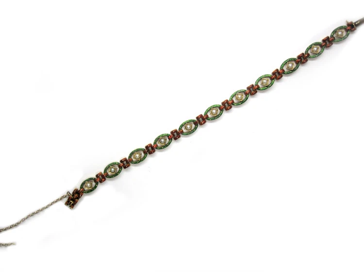 Jubilee Enamel 15ct Gold Bracelet 4 Jubilee Enamel 15ct Gold Bracelet - Image 2