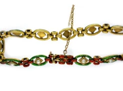Jubilee Enamel 15ct Gold Bracelet 7 Jubilee Enamel 15ct Gold Bracelet -Antique Jewellery Company 66d