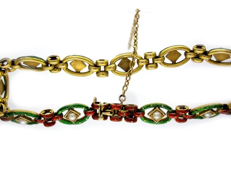 Jubilee Enamel 15ct Gold Bracelet 5 Jubilee Enamel 15ct Gold Bracelet - Image 3