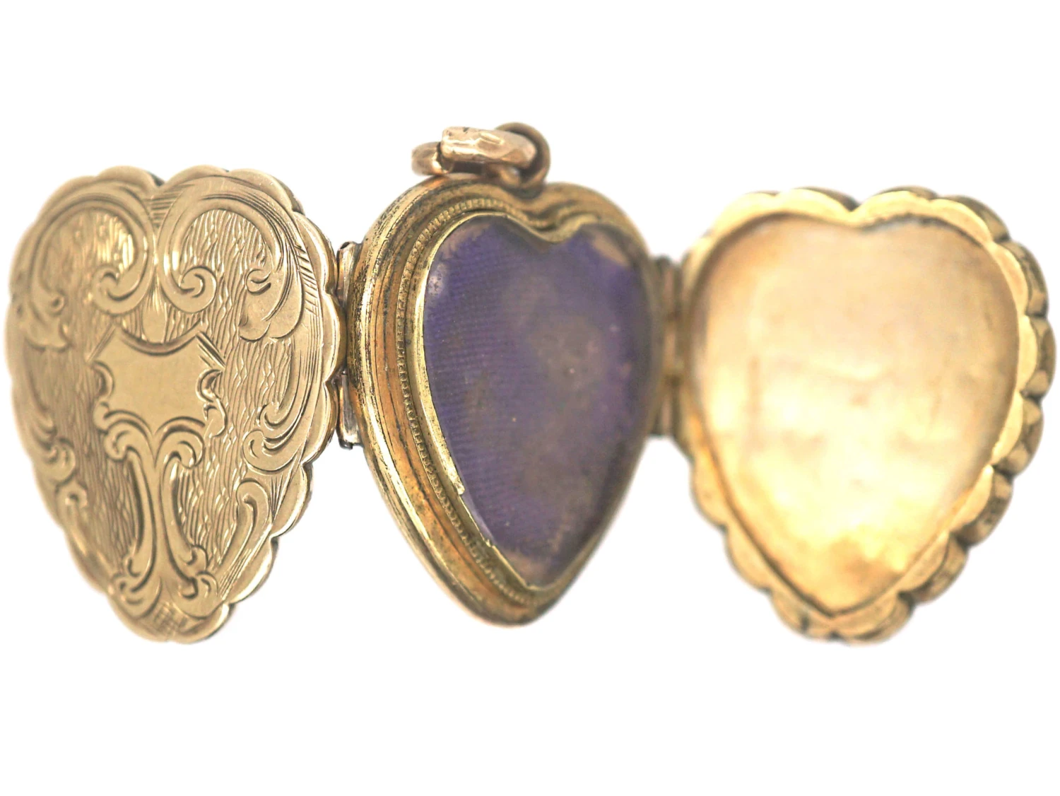 Victorian 9ct Gold Back & Front Three Part Heart Shaped Locket 4 Victorian 9ct Gold Back & Front Three Part Heart Shaped Locket - Image 2