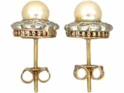 Edwardian 18ct White & Yellow Gold Cluster Earrings Set With Diamonds & Pearls 5 Edwardian 18ct White & Yellow Gold Cluster Earrings Set With Diamonds & Pearls -Antique Jewellery Company 671c74e1 dsc01286 scaled 1