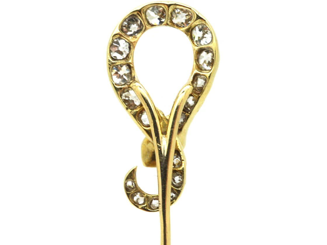 Victorian 18ct Gold Snake Tie Pin Set With Old Mine Cut Diamonds & Ruby Eyes 6 Victorian 18ct Gold Snake Tie Pin Set With Old Mine Cut Diamonds & Ruby Eyes - Image 4