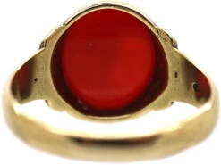 Victorian 9ct Gold & Carnelian Signet Ring -Antique Jewellery Company 67d94441 dsc09587