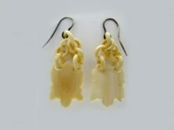 Carved Ivory Drop Earrings -Antique Jewellery Company 68c