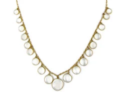 Edwardian Gold & Moonstone Round Drops Necklace