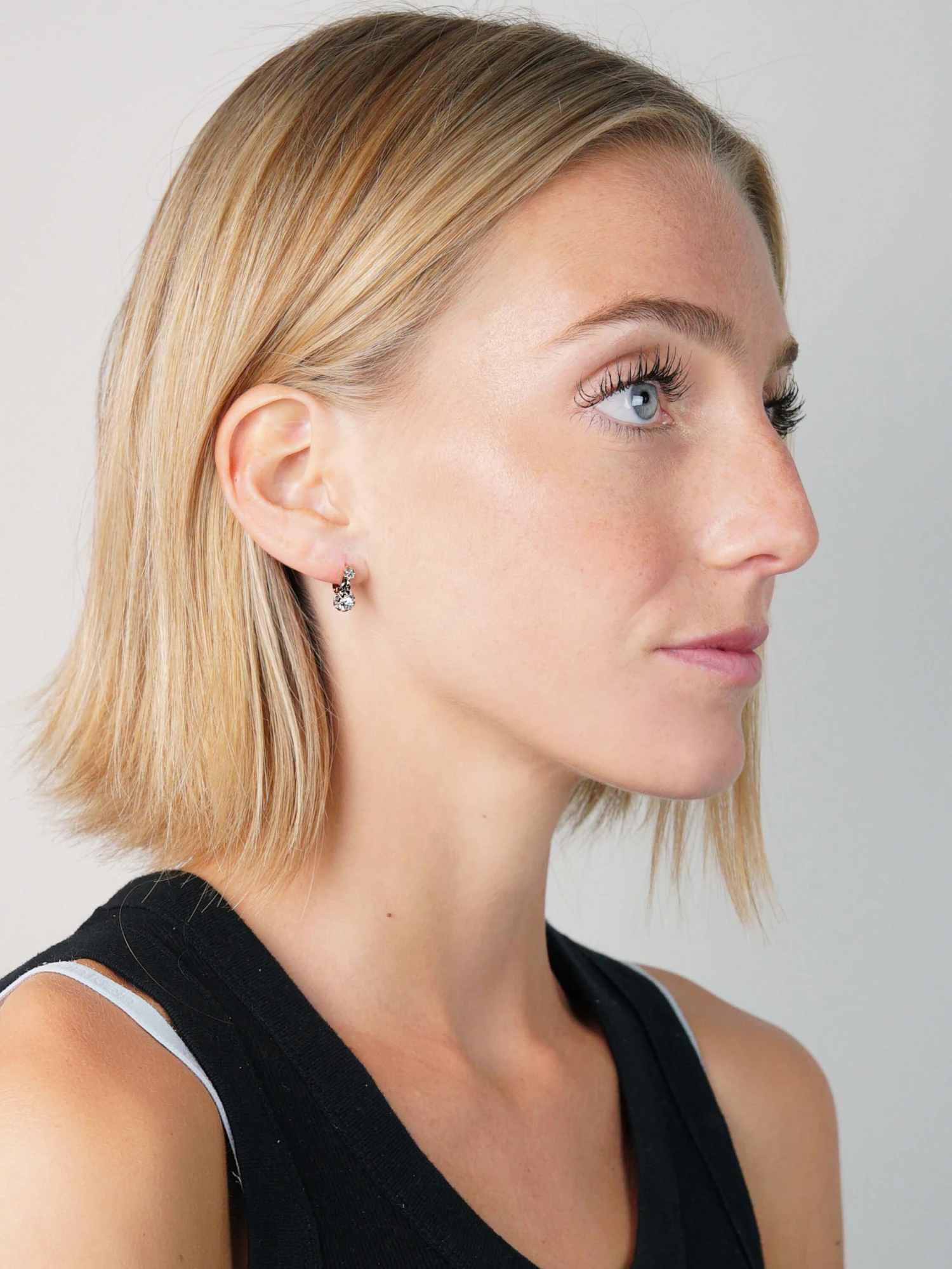 Early 20th Century 18ct Gold & Platinum, Two Stone Diamond Drop Dormeuse Earrings 4 Early 20th Century 18ct Gold & Platinum, Two Stone Diamond Drop Dormeuse Earrings - Image 2