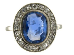Sapphire & Diamond Oval Ring