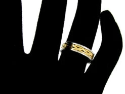 Gold & Platinum Wavy Wedding Band -Antique Jewellery Company 6a