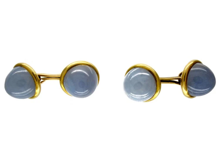 Chalcedony 18ct Gold Cufflinks 3 Chalcedony 18ct Gold Cufflinks