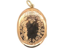 Edwardian 9ct Gold Oval Locket With Flower Basket Motif -Antique Jewellery Company 6cd381b5 dsc04823 scaled 1