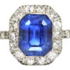 Art Deco Ceylon Sapphire & Diamond Platinum Octagonal Shaped Ring 2 Art Deco Ceylon Sapphire & Diamond Platinum Octagonal Shaped Ring -Antique Jewellery Company 6d292e6f dsc09436